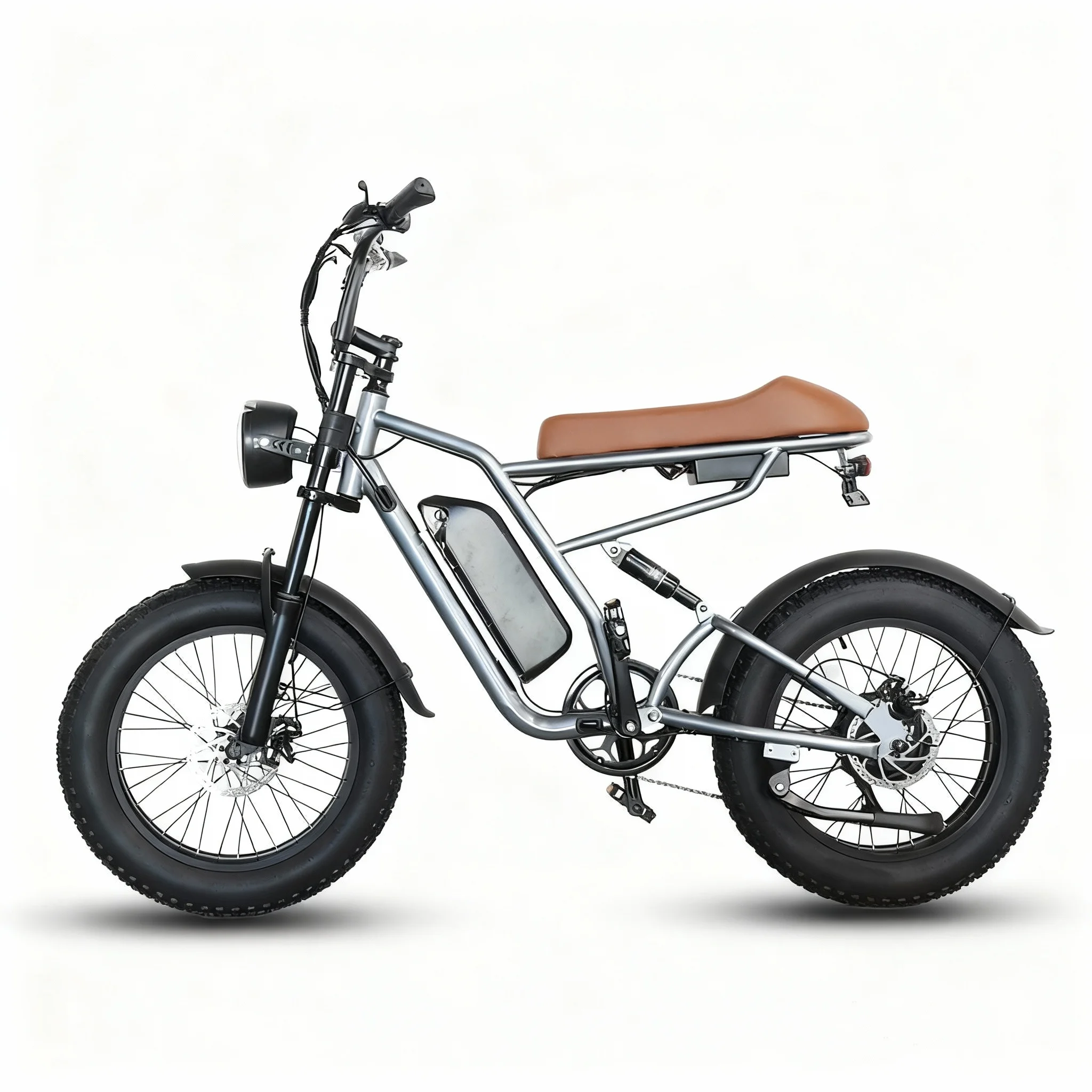 Long-Range 750W Off-Road E-Bike with 20x4" Fat Tires, 48V 15.6Ah Removable Battery. 50km Range, 43km/h Top Speed, Dual Comfort Seats, Front Suspension, Shimano 7-Speed. 3 Riding Modes, IPX4 Waterproof. Fast US Shipping image 1