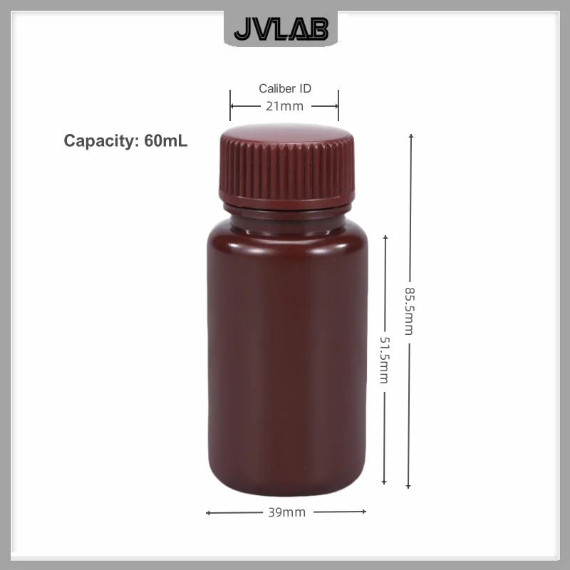 Wide Mouth Reagent Bottle 30ML-1L High-temperature Resistant Brown 500ml Plastic HDPE Sealed Powder Chemical Bottle