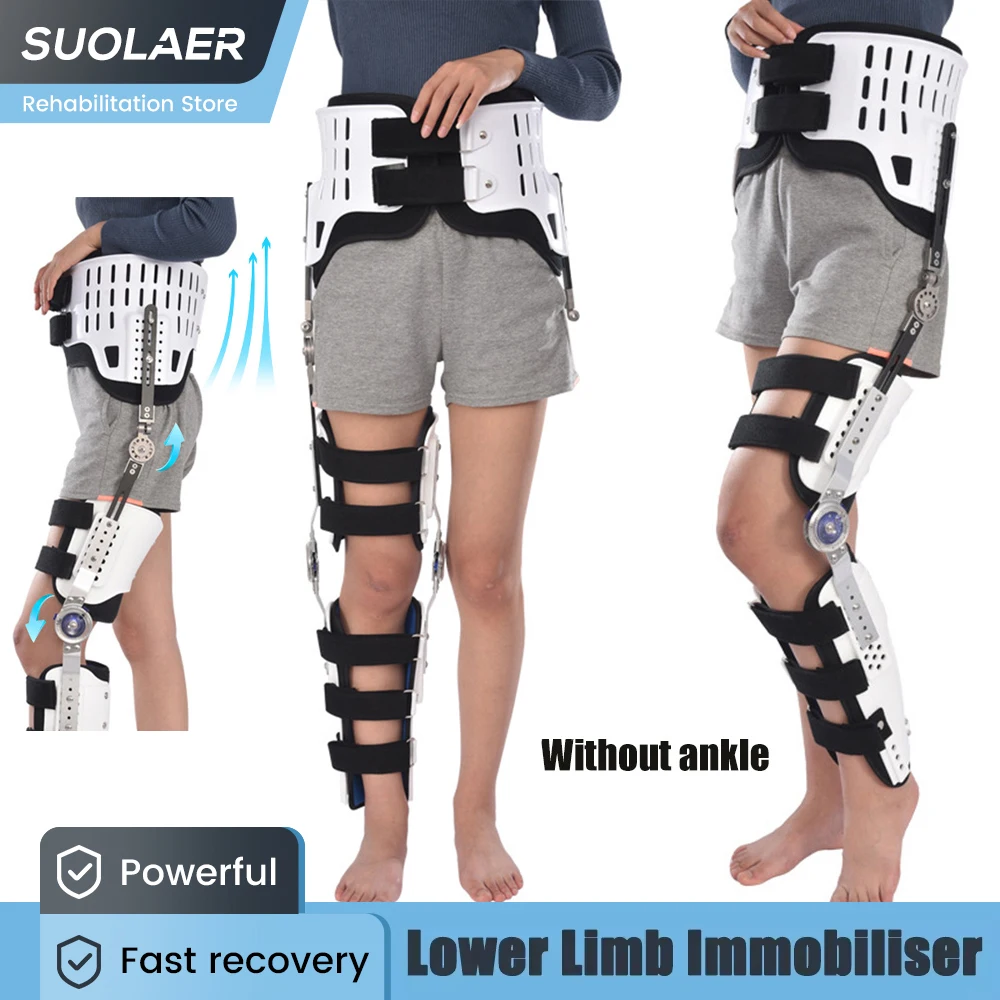 調節可能な膝足腰装具サポート下肢ブレース脚骨折プロテクター脚関節サポート靱帯リハビリテーション