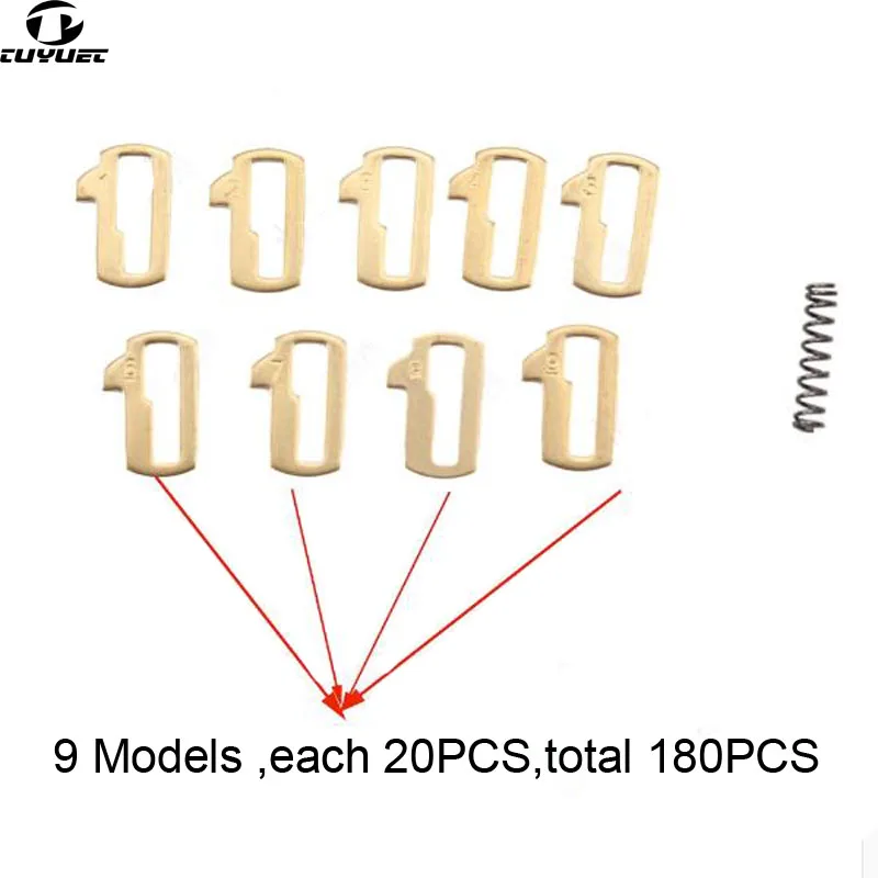 

Car Lock Reed for Opel Outside Groove Locking Plate for Opel 9 Full Plates * 20PCS (Total 180PCS+ Gift Spring+Plastic Box)