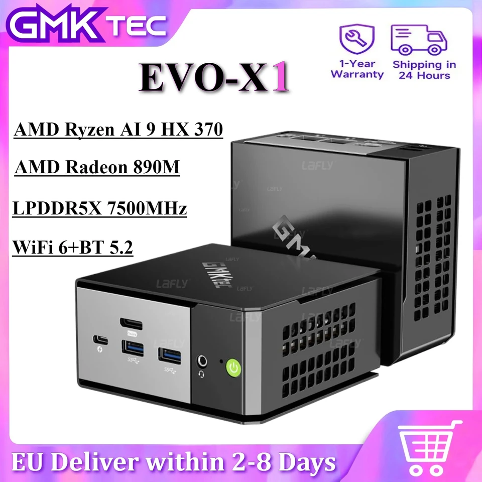 GMKtec EVO-X1 Mini PC AMD AI 9 HX 370 Win11 Pro LPDDR5X 32/64GB GMKtec EVO-X1 Mini PC AMD AI 9 HX 370 Win11 Pro LPDDR5X 32/64GB