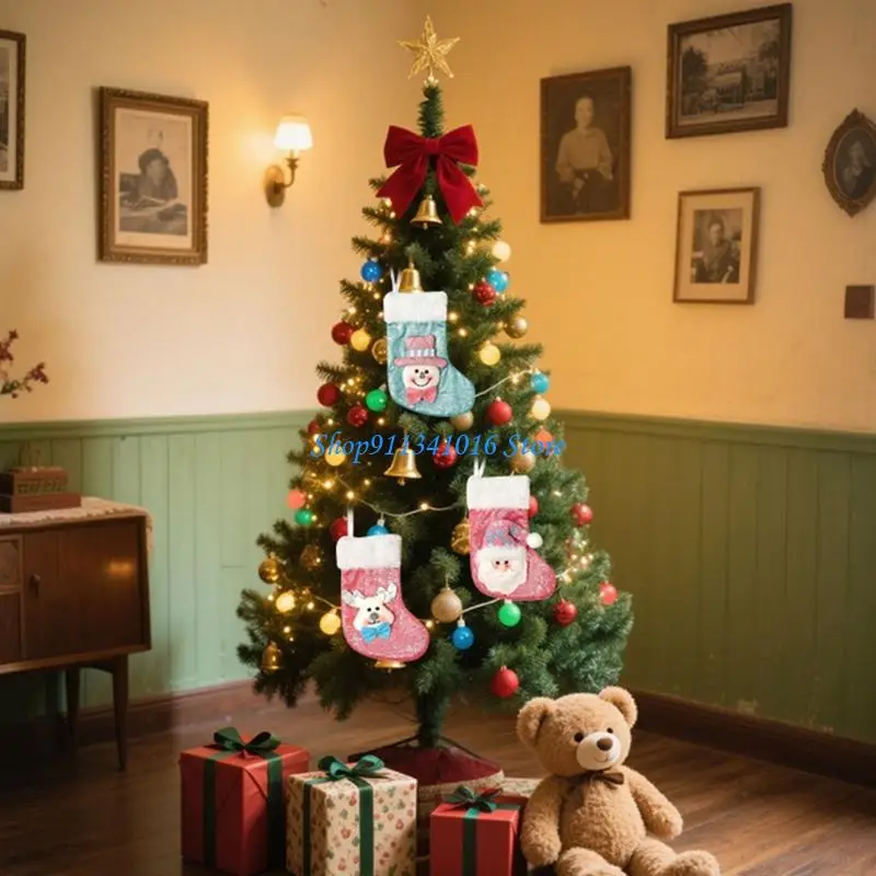 

Stocking Ornament Cheerful Candy Color Soft Christmas Tree Hanging Decoration