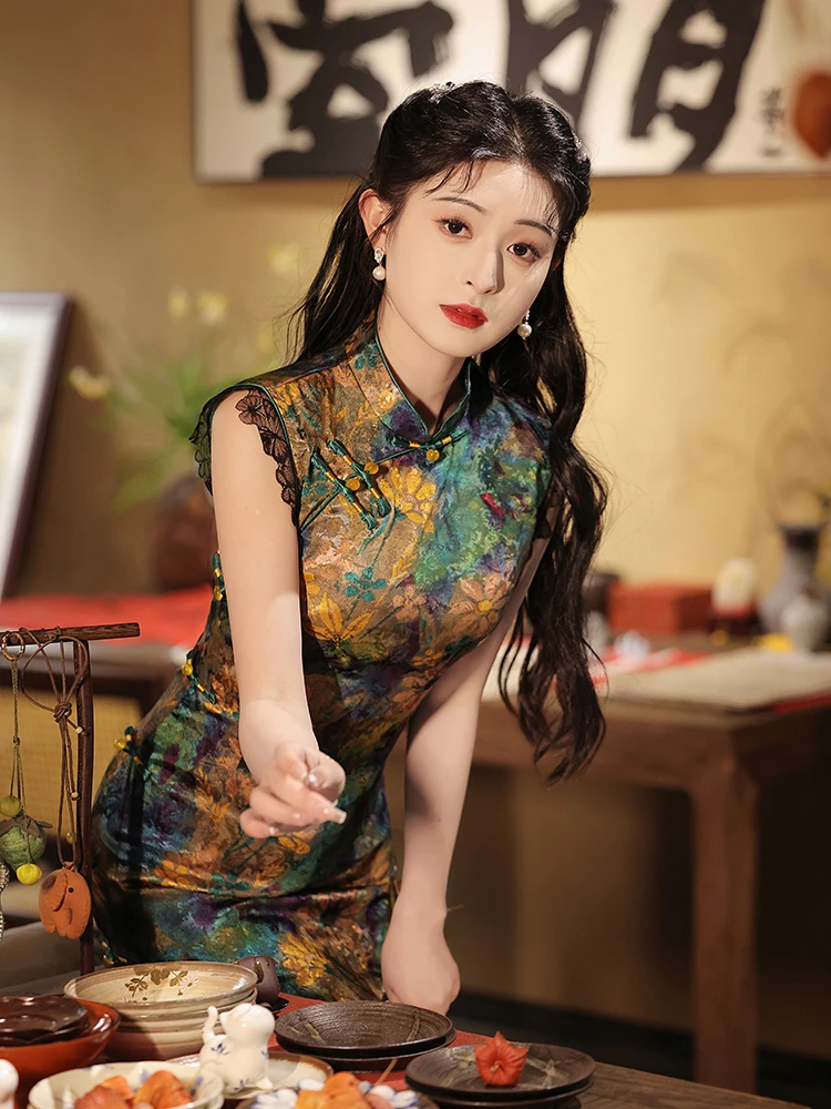 Sleeveless Cheongsam New Improved Young Girls Summer Republic of China Style Old Shanghai Chinese Daily Wearable