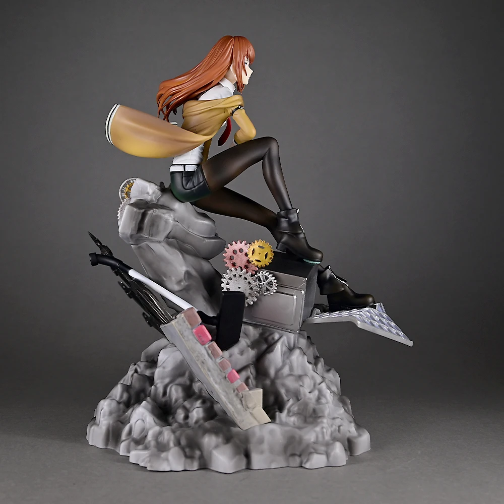 Nowa Figurka Anime Steins Gate Makise Kurisu 25cm z PVC, Piękna Statuetka Dziewczyny, Ozdoba na Biurko, Prezent Urodzinowy, Zabawka - Nowa Wyprzedaż