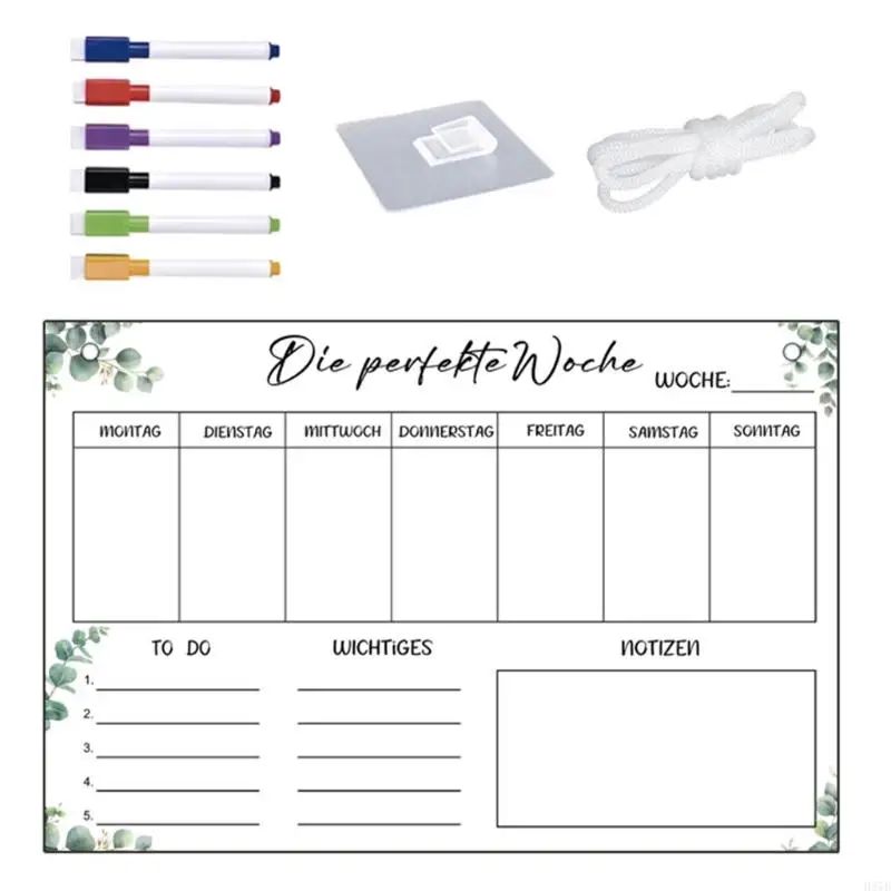 لوحة مذكرات أسبوعية مثبتة على الحائط من الأكريليك الشفاف قابلة للمسح H37B للتخطيط