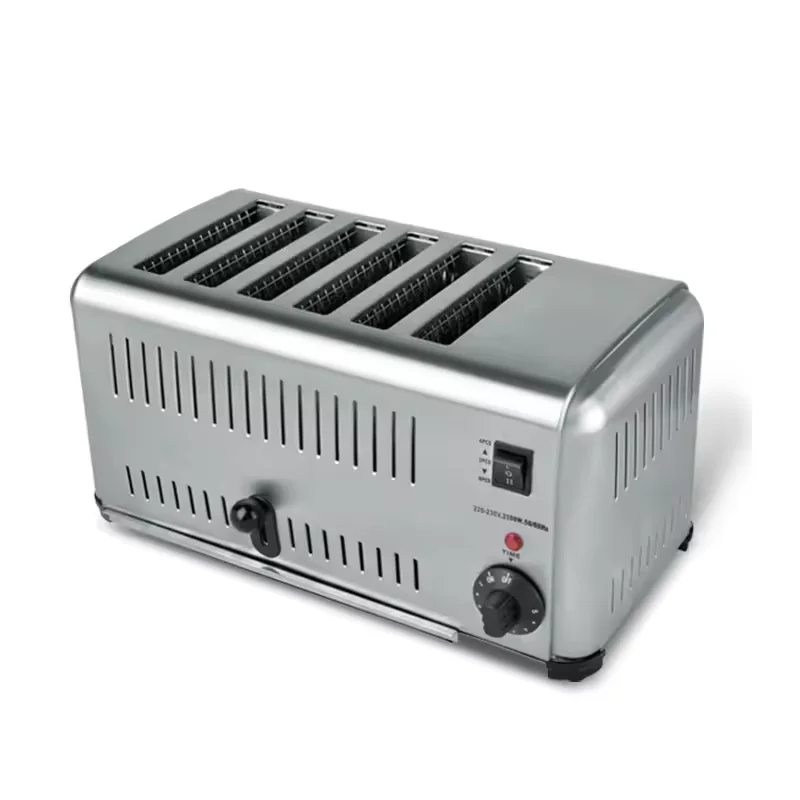 6 Slice Bread Toaster Commercial Electric Stainless Steel Breakfast Toaster