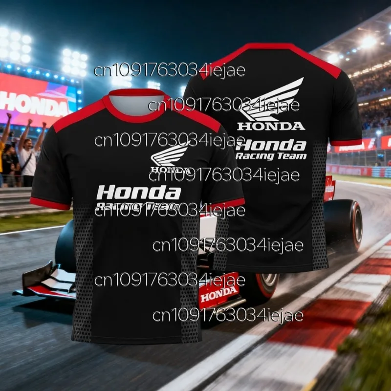 هوندا الصيف نمط مطبوعة جيرسي الأزياء سيارة مروحة التذكارية تي شيرت للاستخدام اليومي في الهواء الطلق الترفيه الراحة تنوعا أعلى #1