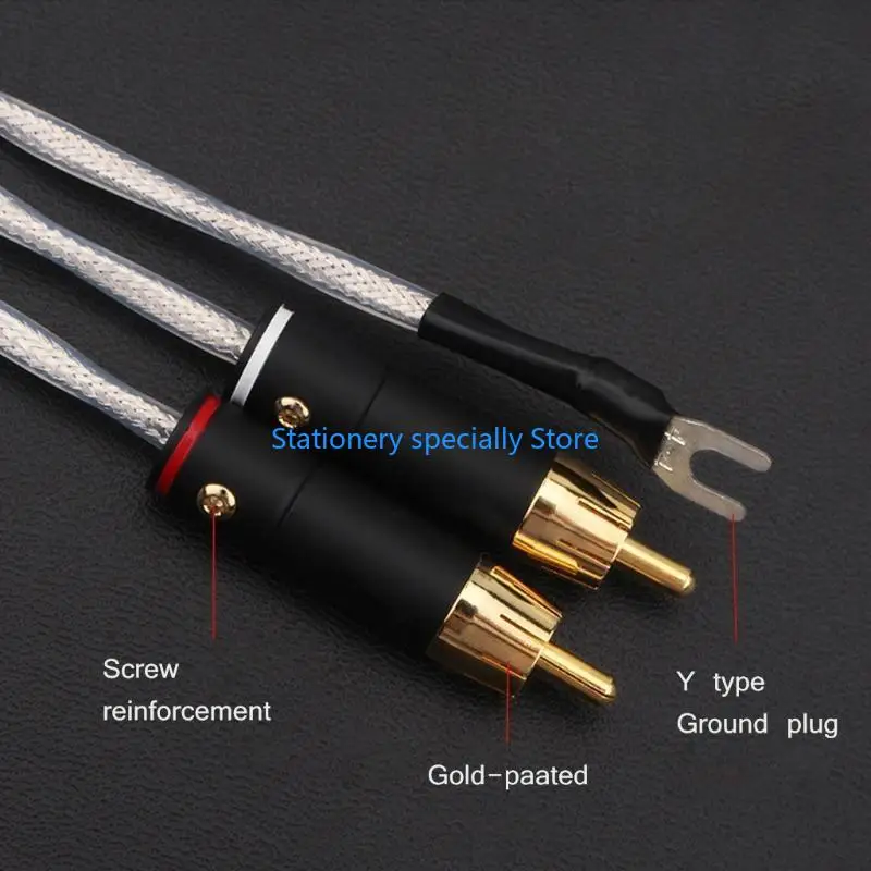 

P0RB Diy Replacement Cable Silver Plated Upgraded Wire Cable Fever Grade Black for Repair PTFE Insulated Tonearm