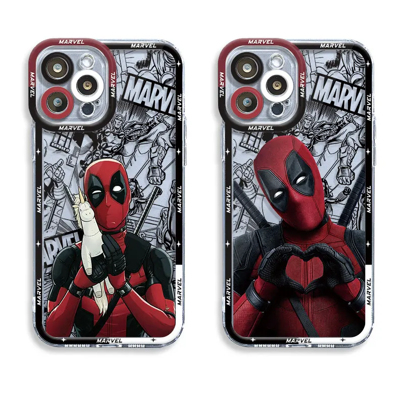 Luxury Marvel Interesting Deadpool Phone Case for Samsung Galaxy S22 Plus S23 FE S24 Ultra S21 S20 FE S20 Clear Silicone Cover