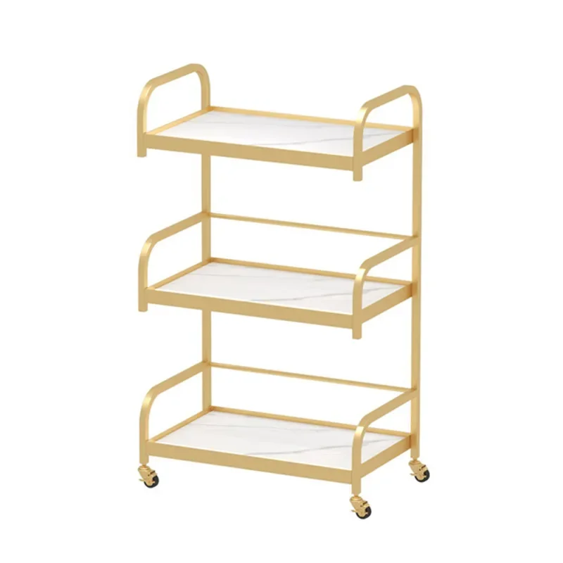 Organizational Luxury Salon Cart on Wheels Tattoo Instrument Shelves Foot Bath and Barbershop Support Trolley