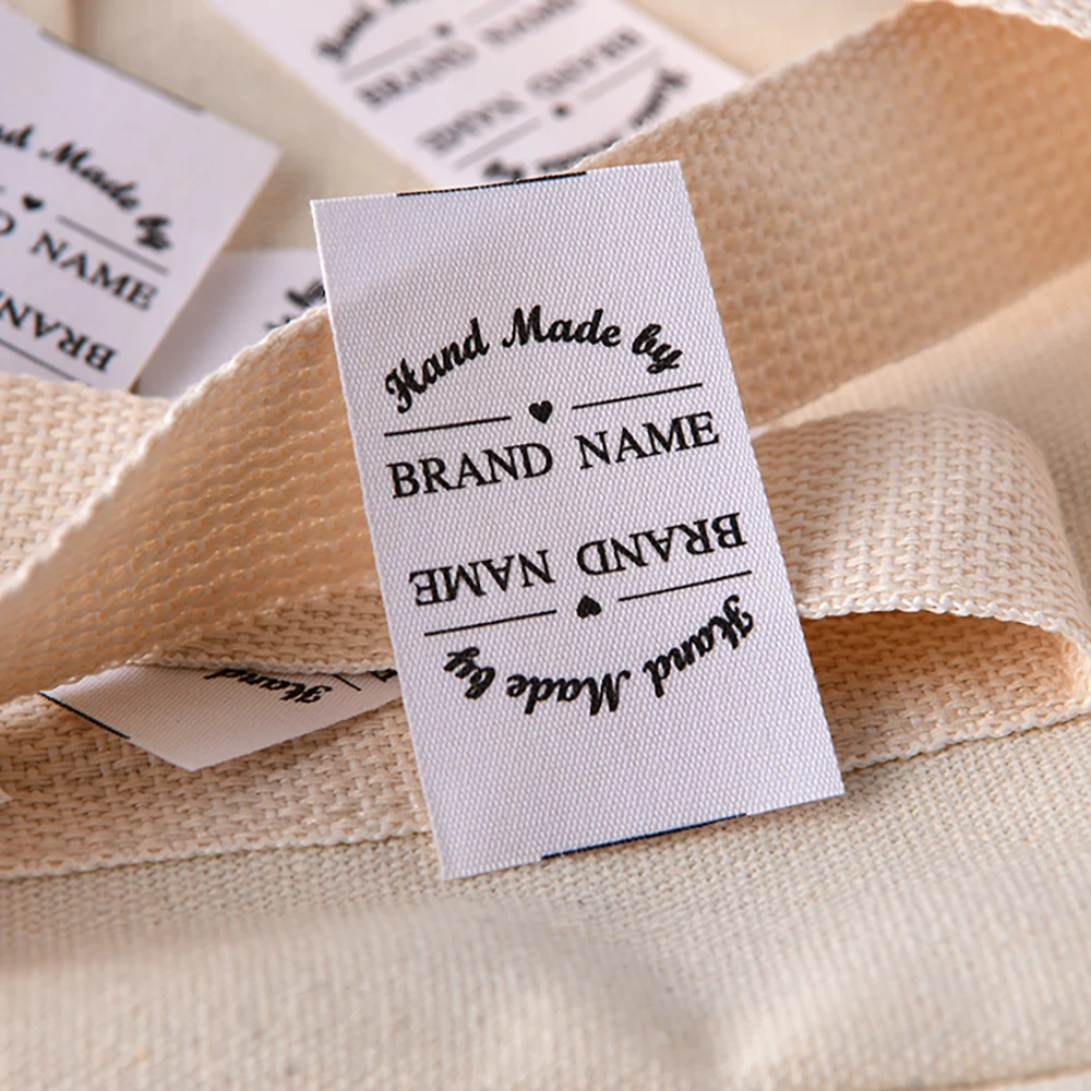 For Leather Crossbody Purse, Custom Cotton Webbing Label 1.38x2.36 – Durable Folded Sew-on Tag for Handmade Bags