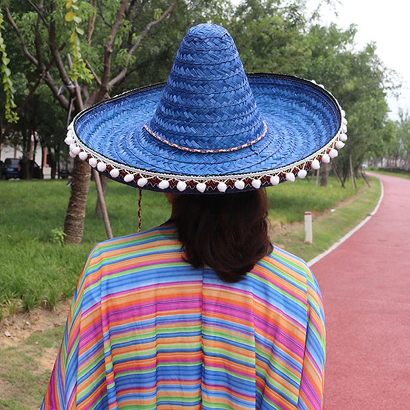 Sombreros de paja coloridos para Halloween, decoración de fiesta de niños y mascotas, gorra única duradera, Cosplay mexicano, accesorios de disfraces de boda