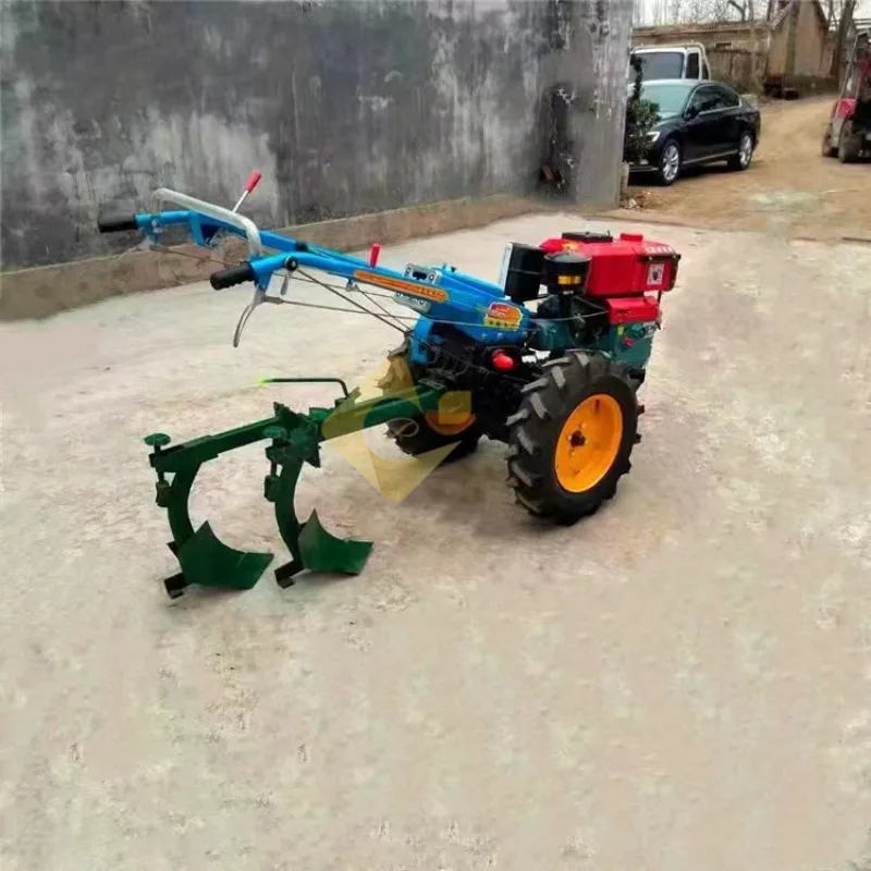 Farm Equipment Mini Plow 2 Wheel Walking Tractor With Disc Plough Machine