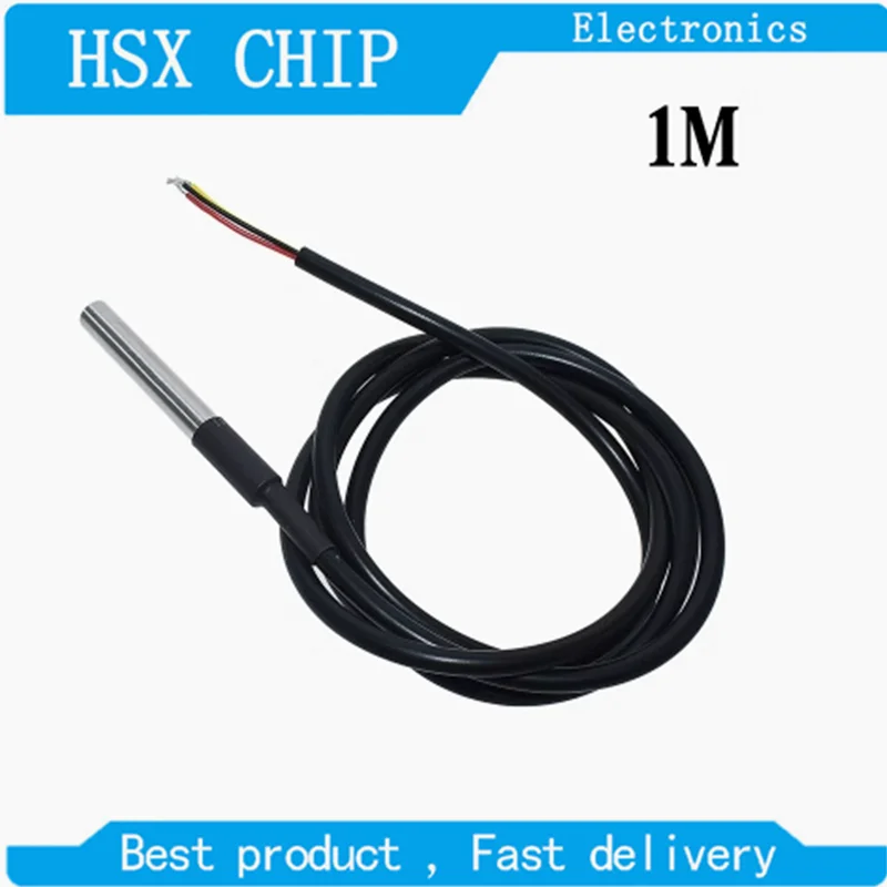 DS18B20 Stainless Steel Package 1 Meter 2 Meter 3 Meter Waterproof 18B20 Cable Probe Temperature Sensor