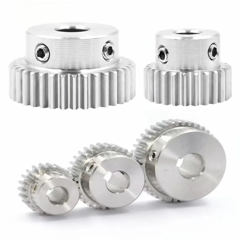1Pcs 1M 25T Pinion Bossed Spur Gear  Stainless Steel Bore 5mm 6mm 6.35mm 7mm 8mm 10mm 12mm Transmission Pinion Keyway Hole