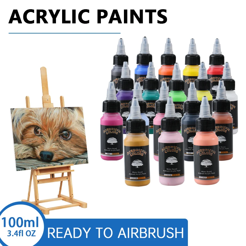 SAGUD 30ml Airbrush Acrylic Paint Set Different Colors to Choose for Beginner Wood Art Painting Stencils Paint DIY Airbrush