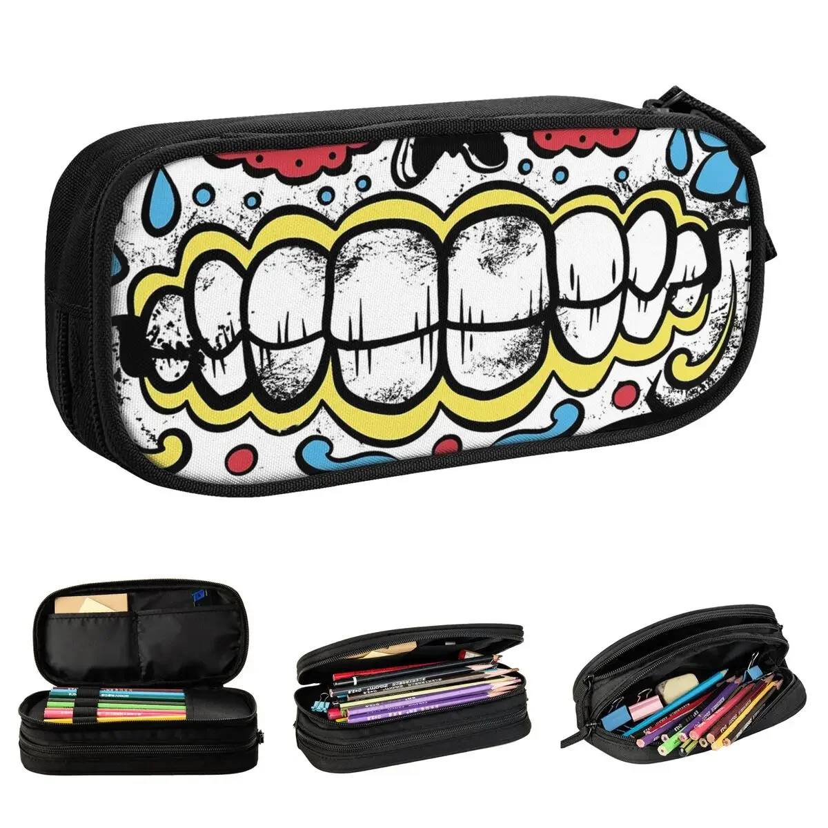 Sugar Skull Pencil Cases para Crianças, Big Capacity Pen Bags, Acessórios de escritório, Presente