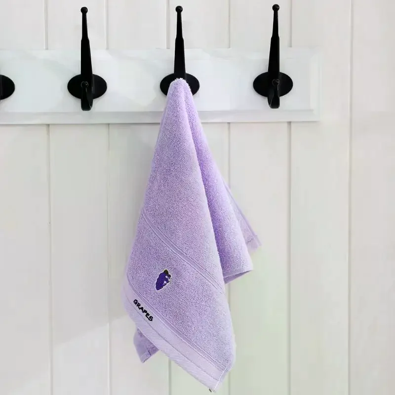 Pack of 5 Soft Cotton Fruit Embroidered Hand Towels Luxurious Texture for Elegant Bathroom Decor