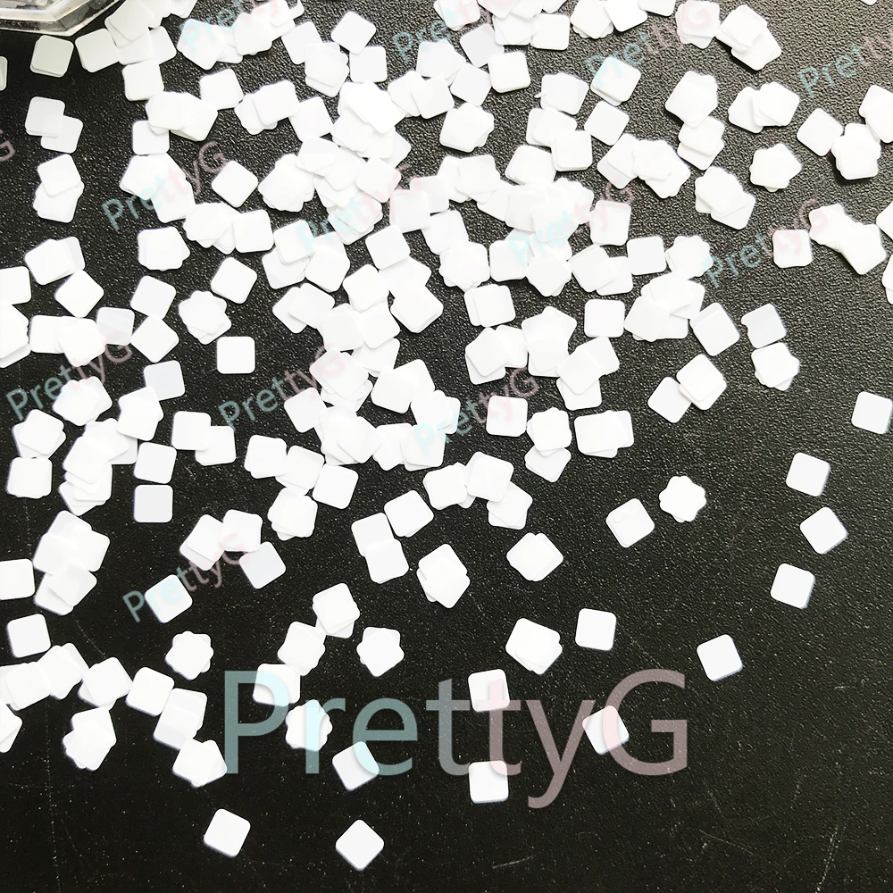 PrettyG 1 Box M0 3mm Square Glitter Shape Metallic Rectangle Sequin Glitter For DIY Gel Nail Art Decoration Accessories