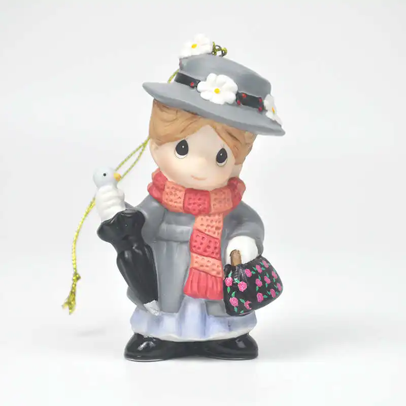 Creative Ceramic Crafts Precious Moments Mini Doll Figurines Home Room Decoration Accessories Desktop Ornament Birthday Gifts