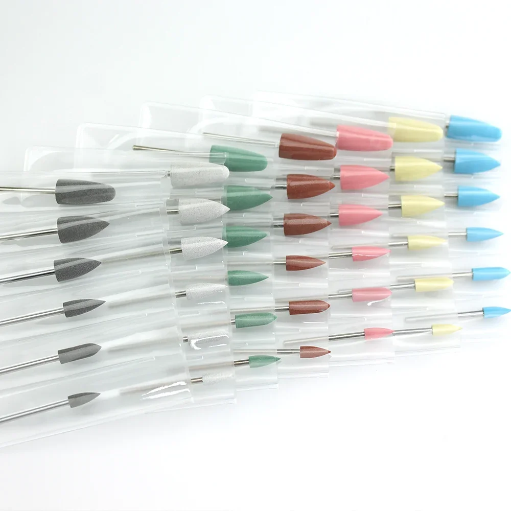 6/10 個ゴムシリコンネイルドリルフライスカッターマニキュア用柔軟な研磨電気ロータリーネイルファイルアートアクセサリー