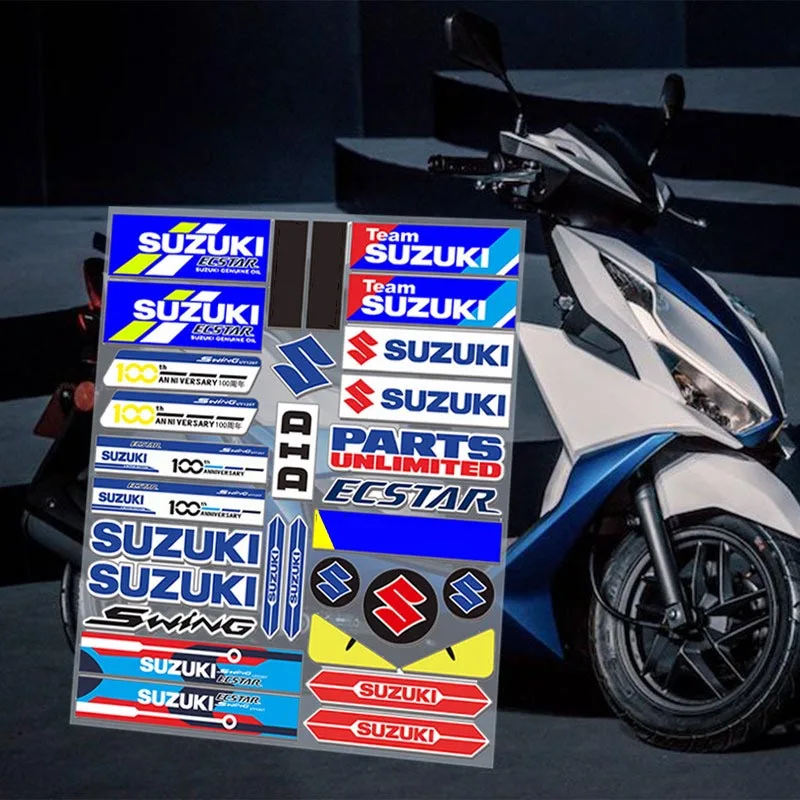 

Набор наклеек для мотоциклов Suzuki: наклейки на кузов, логотипы, эмблемы для шлема, виниловый комплект для GSXS 600 750 1000, светоотражающие декоративные наклейки