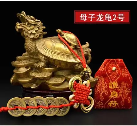 

China fengshui brass dragon turtle Tortoise wealth lucky statue Metal crafts Home decorations gift metal handicraft