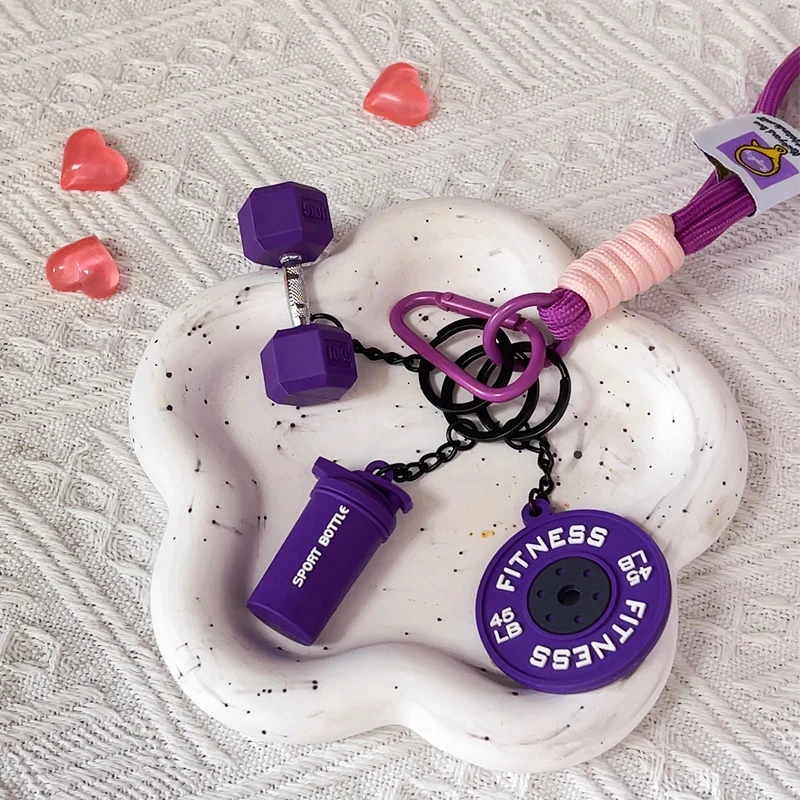 انفصال الحديد لوحات المفاتيح أكواب مياه INS محاكاة الدمبل كيرينغ الإبداعية الدوبامين اللياقة البدنية سلسلة قلادة