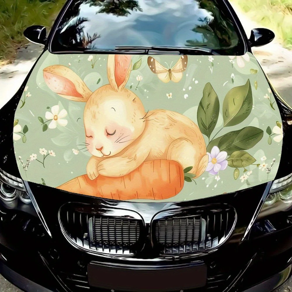 Trapped Rabbit Print car hood stickers, waterproof self-adhesive, scratch resistant, easy to stick, durable car PVC stickers, ca
