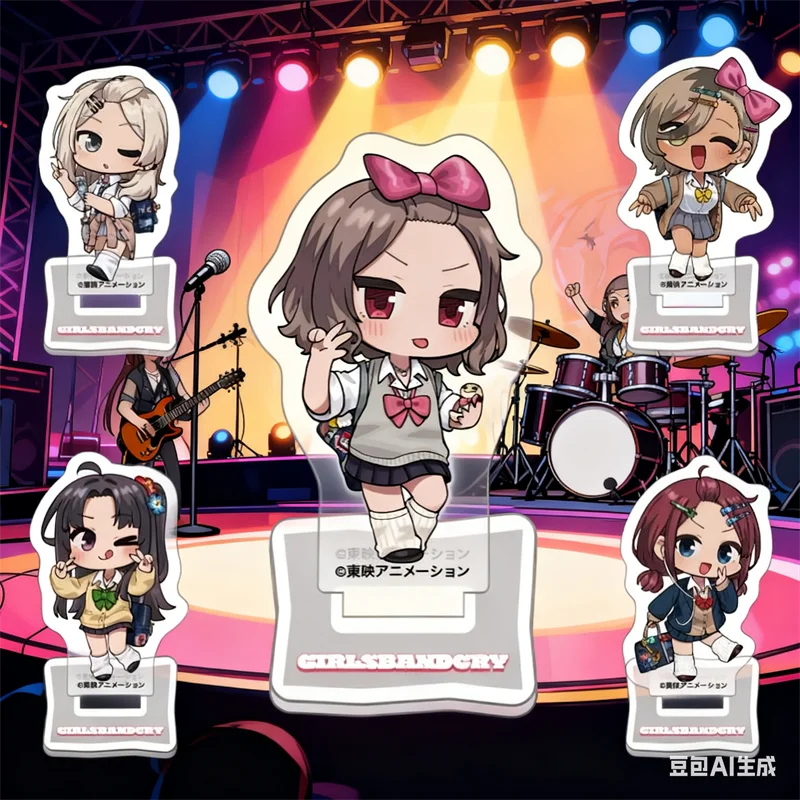 

10cm New product Anime Girl Band Cry Mini Acrylic Stand Model Plate Decoration Desk Figure Display Fans Gifts