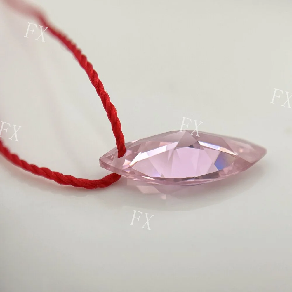 Cubic Zirconia Stone Single Hole Heart Shape Pink Brilliant Cut Loose CZ Stones Synthetic Gems Beads 4x8~8x16mm AAAAA