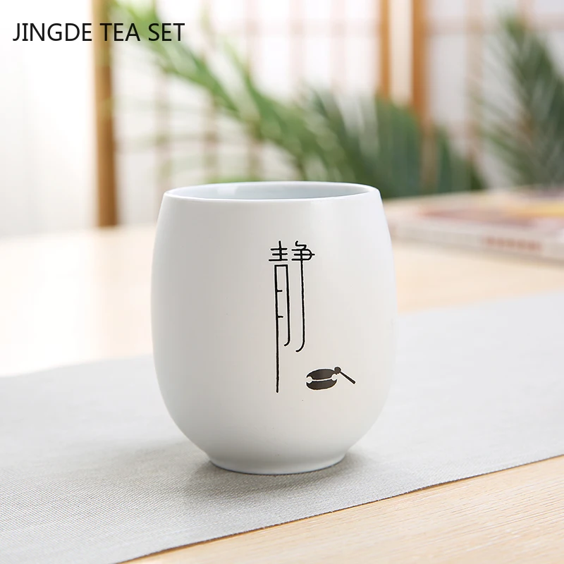 1pc Boutique Ceramic Teacup Tea Bowl Jingdezhen White Porcelain Tea Cup Personal Single Cup Tea Set Supplies Home Drinkware