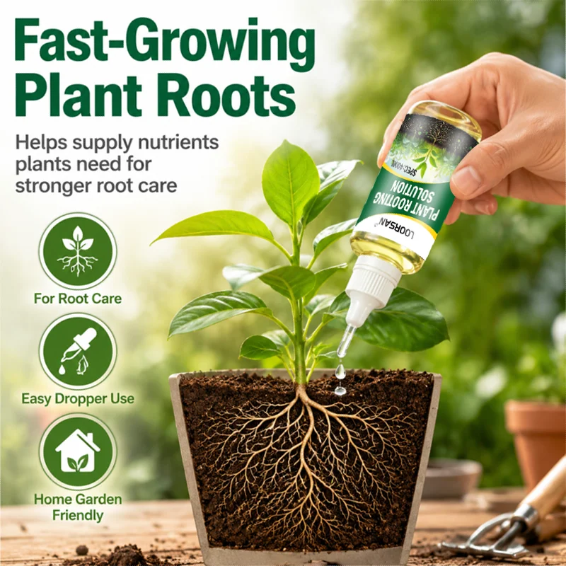 LOORSAN Plant Rooting Solution Fast Root Growth Fertilizer Hydroponic Cuttings Root Booster Drops Garden Plant Care 40ml