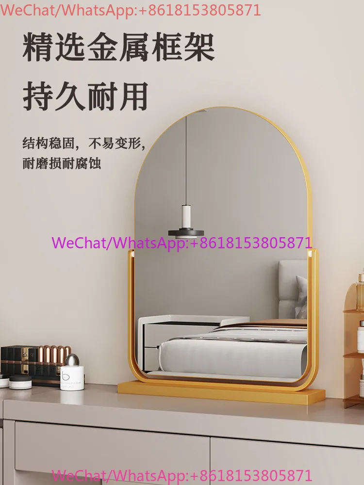 Desktop Countertop Home Bedroom Rotating Vanity Mirror Arched Large High Definition