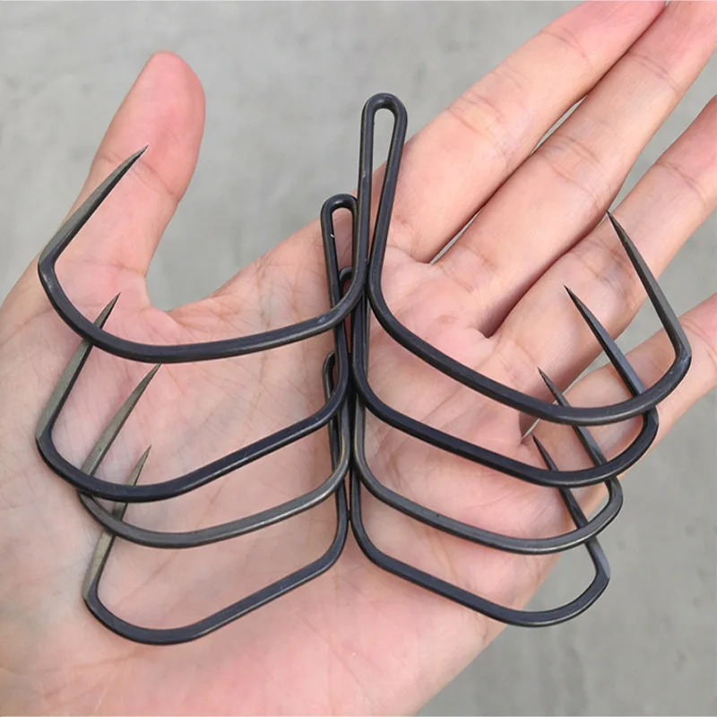 Winter Ice Fishing Butterfly Hook Anchor Sharpen Tip Grind Non-barb Duple High Carbon Steel Fish Hooks Sharp Lot 5 Pieces SALE