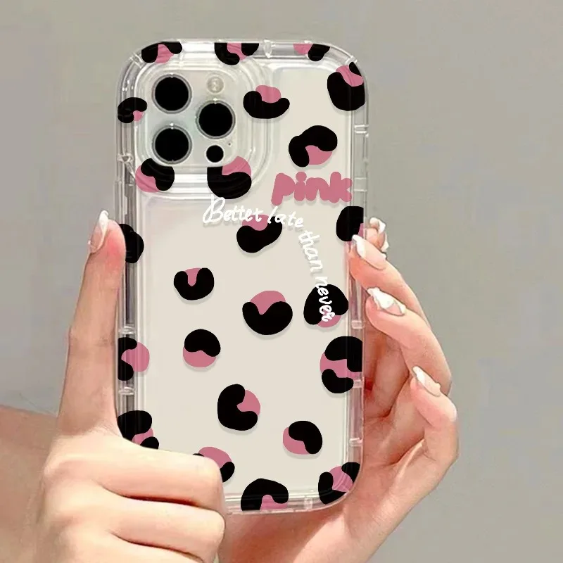 

Модный розовый крутой чехол с леопардовым принтом для iPhone 17, 16, 15, 14 Plus, 13 12, 11 Pro Max 17 Air 16E, прозрачный магнитный чехол на присоске для телефона