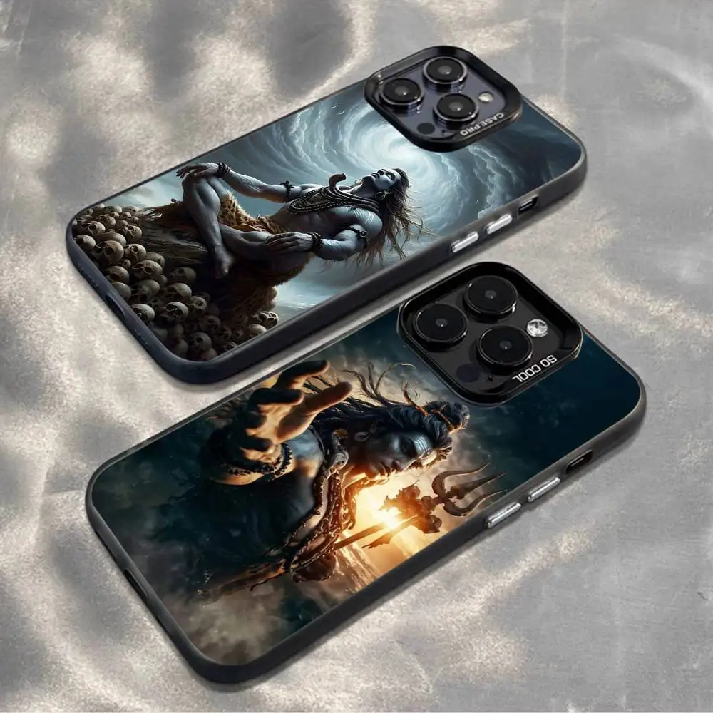 

Lord Shiva Hindu G-God Buddha Phone Case For iPhone17,16,15,14,13,12,11,Mini,Pro,MAX,plus,Black Matte Shockproof Cover