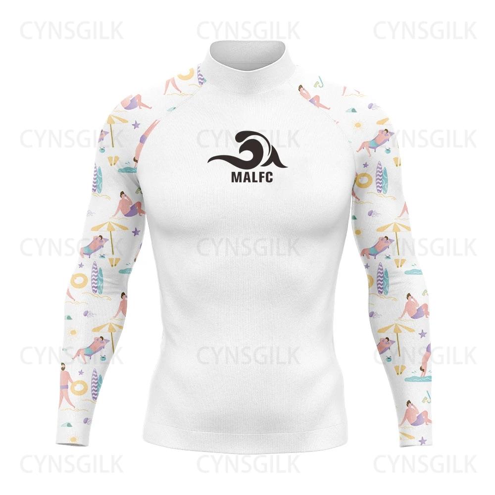 MALFC Rash guard for men Surfing Clothes Swimsuit Rashguard Surf Wear UPF 50 Water Sport Long Sleeve T-shirt Swimwear snorkeling