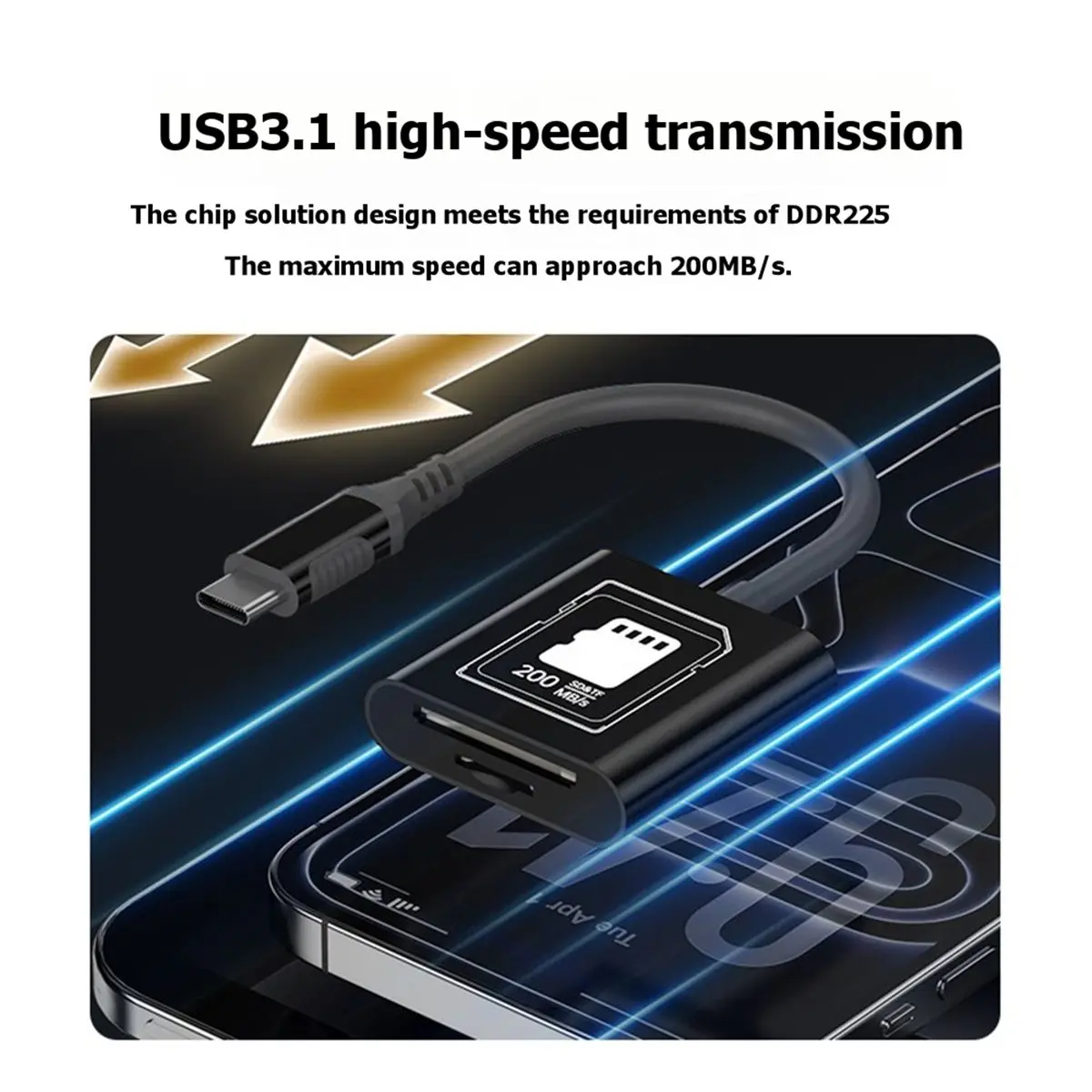 618 Mega Sale Card Reader USB 3.0 Dual Card Reading High-Speed Overclocking SD/Memory Card Conversion TF/Android Type-C PC