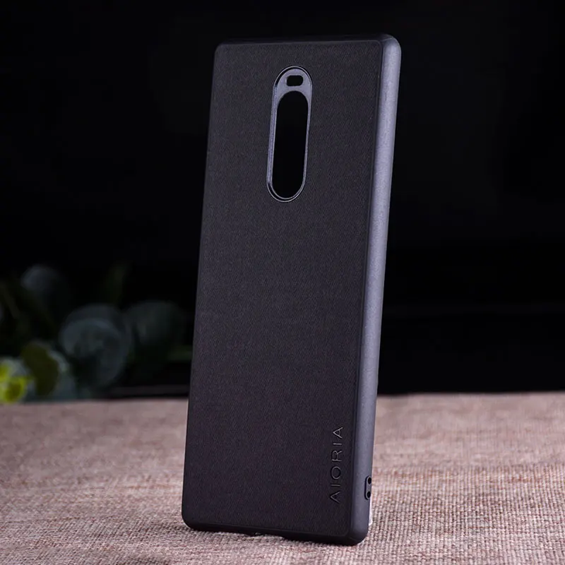 Case for Sony Xperia 1 coque Luxury textile Leather skin soft TPU hard PC phone cover for sony Xperia 1 case funda capa view 6
