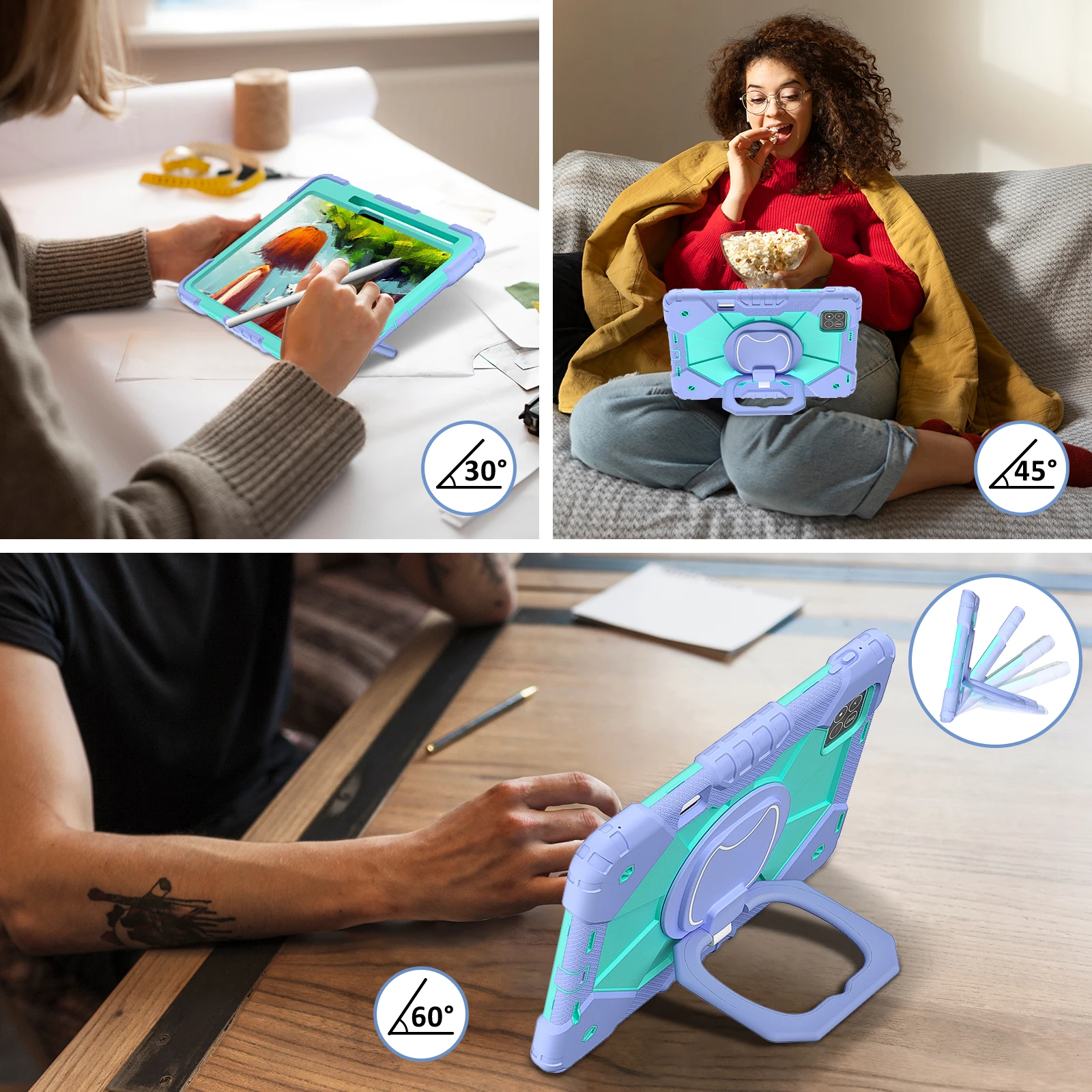 Capa para xiaomi redmi pad 12.1 poco 12.1 polegadas 2024 pad 8.7 pc + capa de suporte de silicone com alça de ombro para xiaomi pad 7