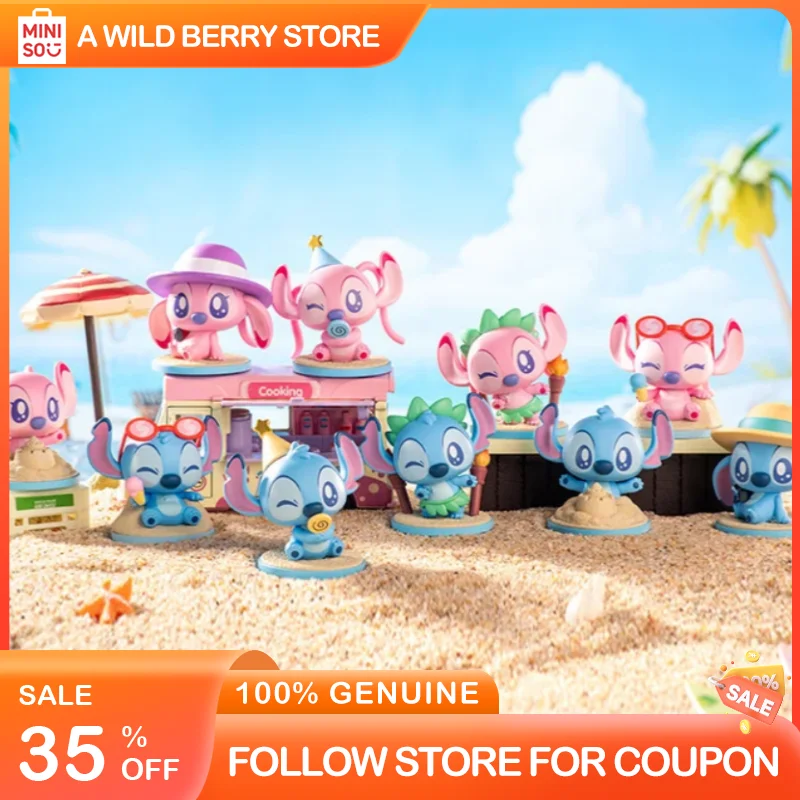 

Stitch Beach Party Series Mystery Box Фигурки Симпатичные аниме-сюрпризы Игрушка Декор стола Подарок для девочек Kawaii Коллекционные предметы Gif на день рождения