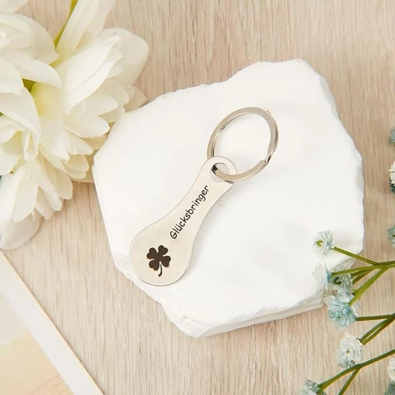 

652F Multipurpose Shopping Cart Chip Keychain 3 Pack Sturdy Stainless Steel Trolley Key Holder with Charm Pendant Function