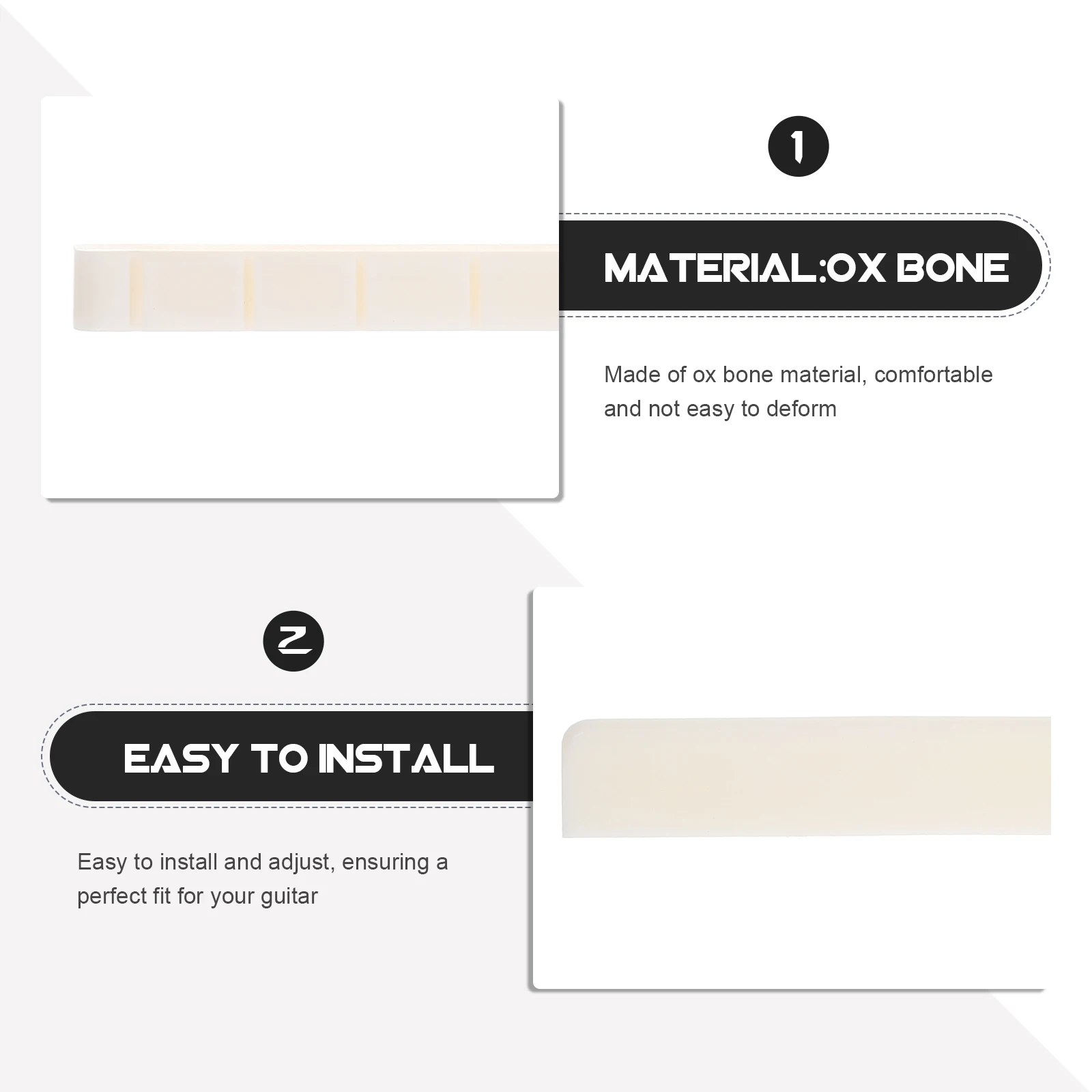 

3 Pairs Beef Bone Nut Guitar Saddle Bridge Replacement Bass Acoustic Accessories Nuts