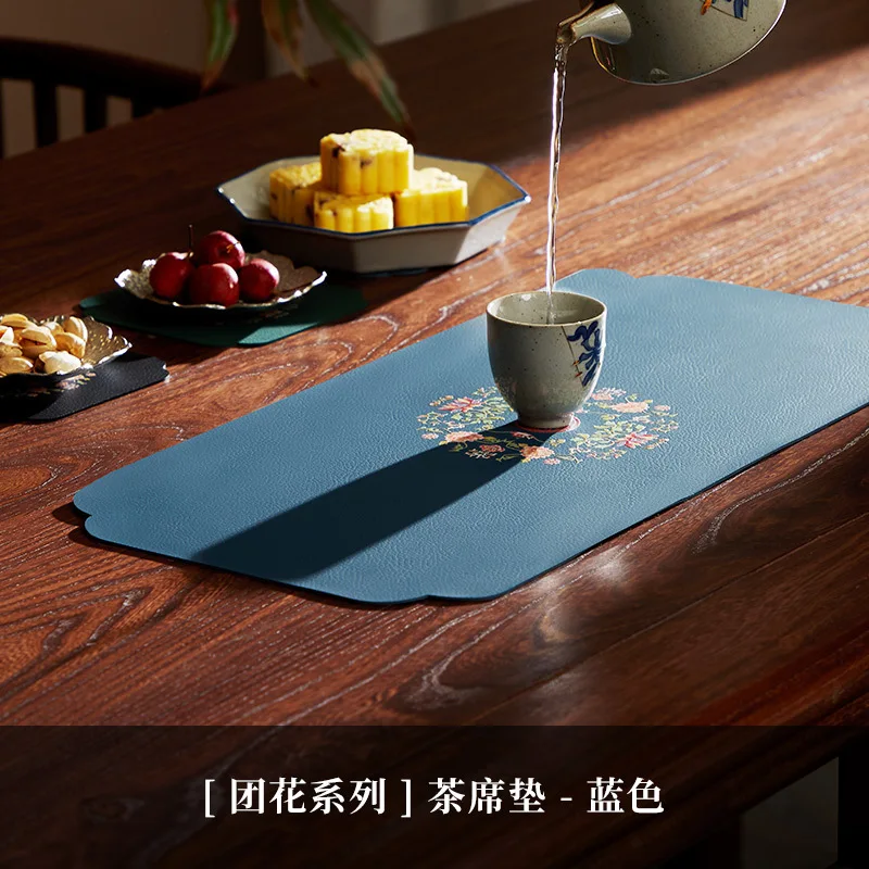 

2024 Simple tea tablecloth, Chinese style light luxury Zen table flag, leather waterproof tea