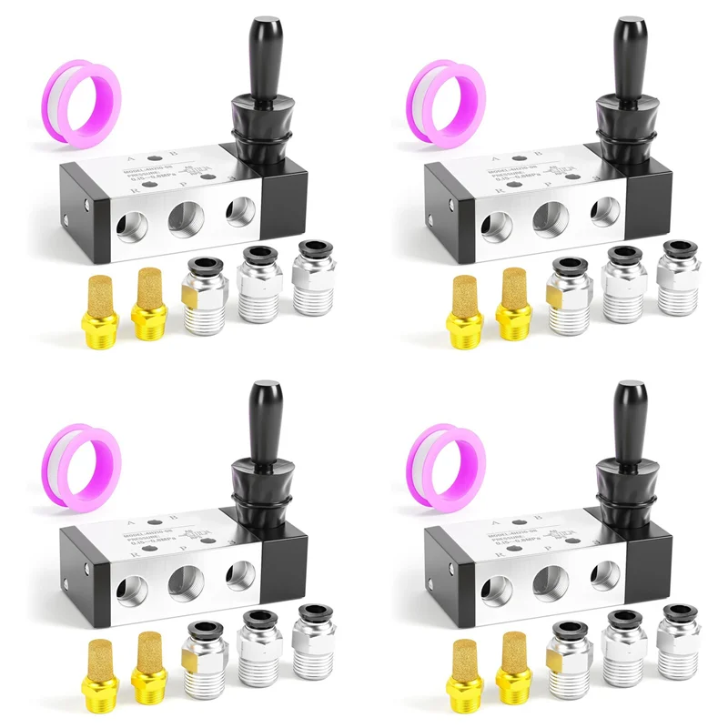 

YWDZ-4 Set 1/4Inch NPT 5 Way 3 Position Air Hand Lever Operated Valve Pneumatic Solenoid Valve Manual Control 4H210-08