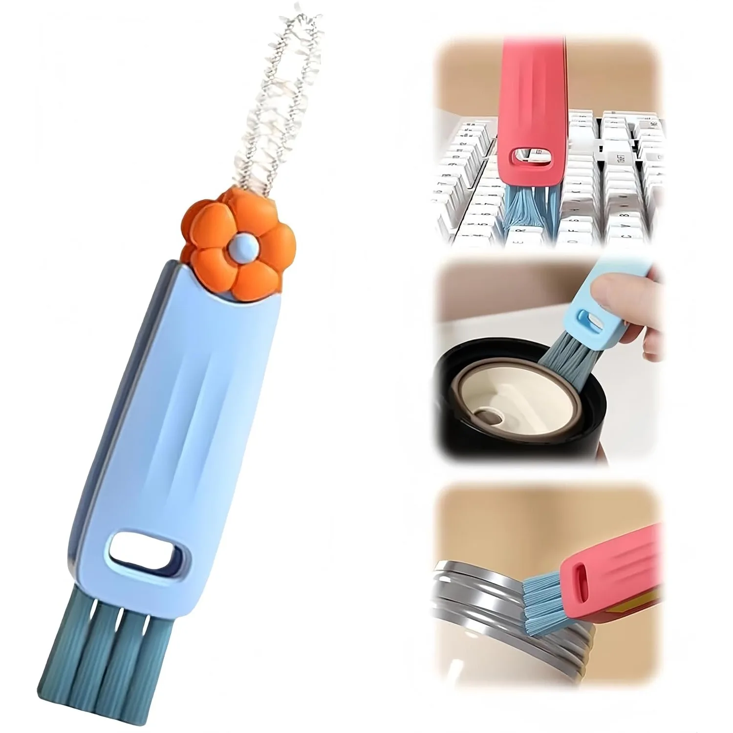 

Набор щеток для чистки щелей крышек чашек 3-в-1 - Многофункциональный инструмент для чистки щелей крышек чашек для дома и кухни