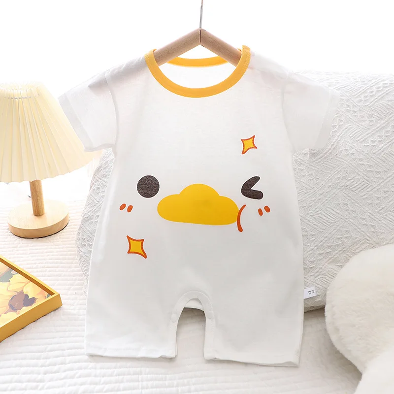 Infant Toddler Crawling Clothes Cotton Summer Boys Girls Thin Baby Short Sleeve Romper Children's Onesie #3