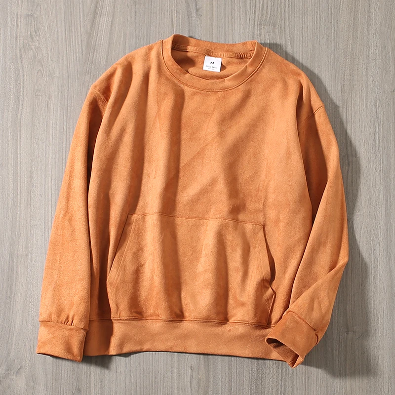 Multicolor Suede Sweatirt Classic round Ne Long Sve Overhead T-irt Base Layer Top for Women Autumn 2024 Regular Leng...