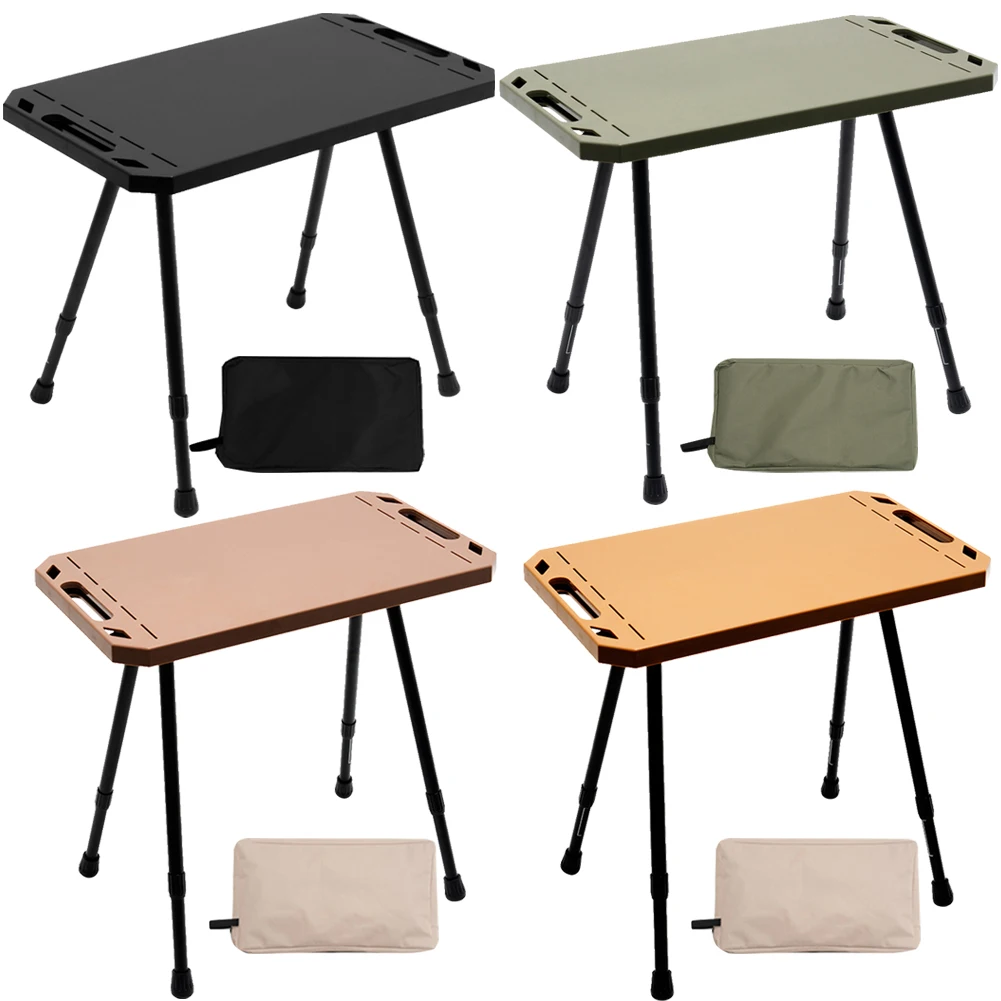 Folding Camping Table Adjustable Height Outdoor Table Aluminium Alloy Side Table for Outdoor Indoor Picnic BBQ Hiking